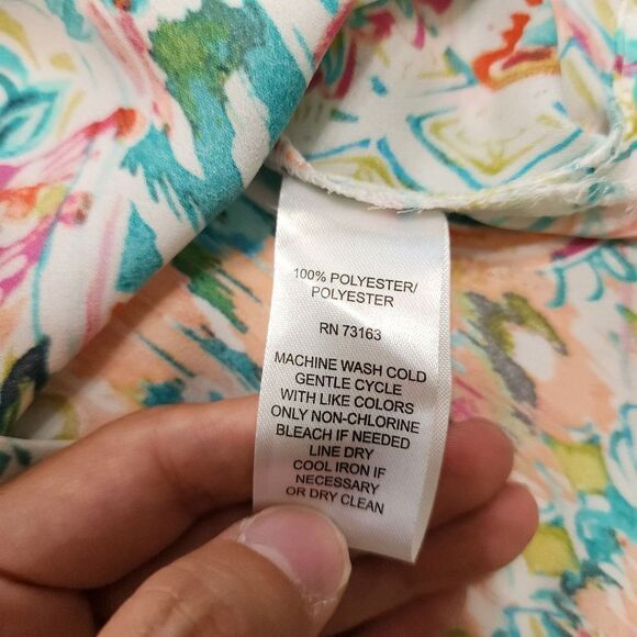 Spense multicolor paisley tropical print button up shirt dress M - Picture 3 of 4